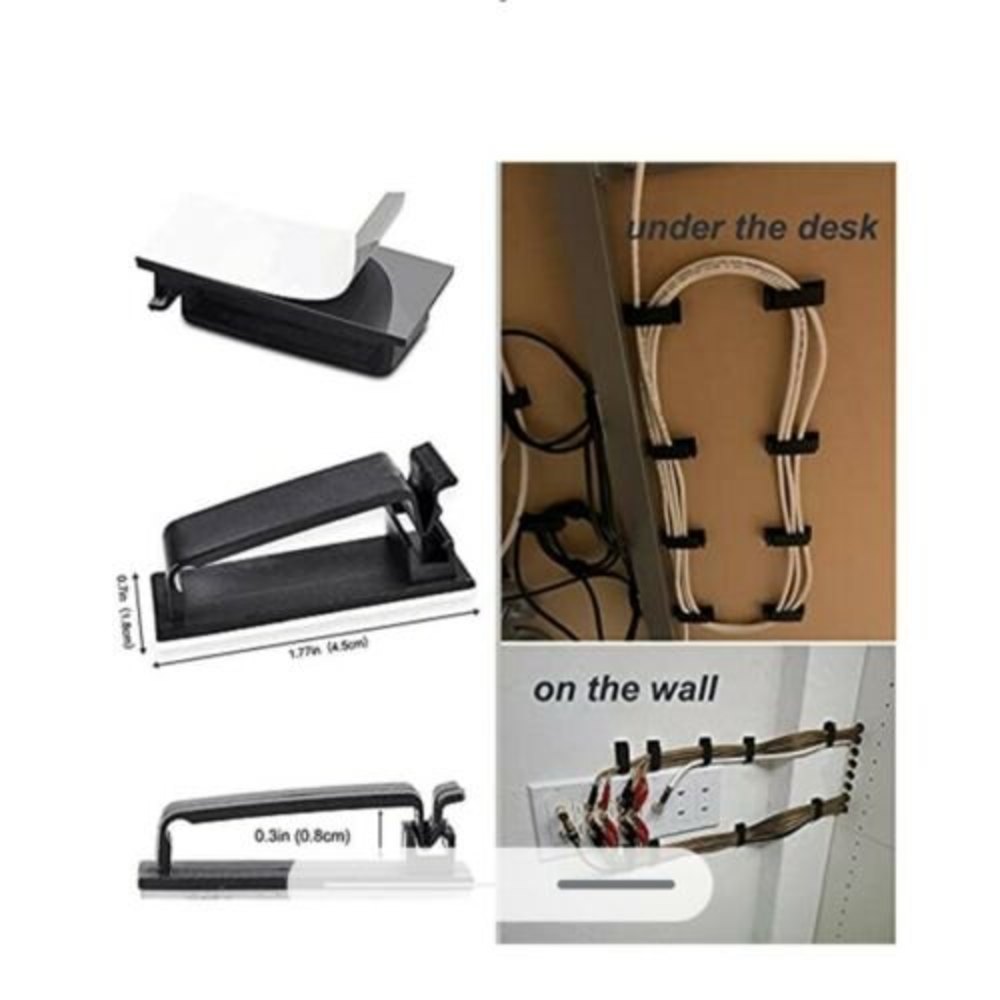 50Pcs Self Adhesive Cable Management Clips Wire Organizers Cord Holder for TV PC